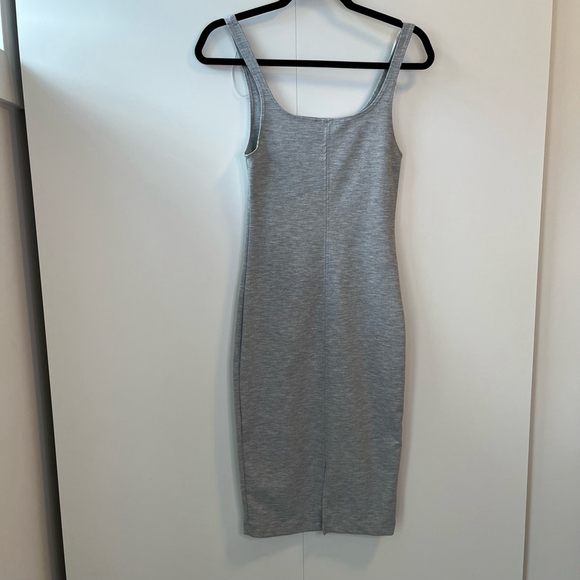 Zara Trafaluc Sleeveless Stretch Midi Dress Bodycon Heathered Gray Size M fits S - Picture 5 of 10